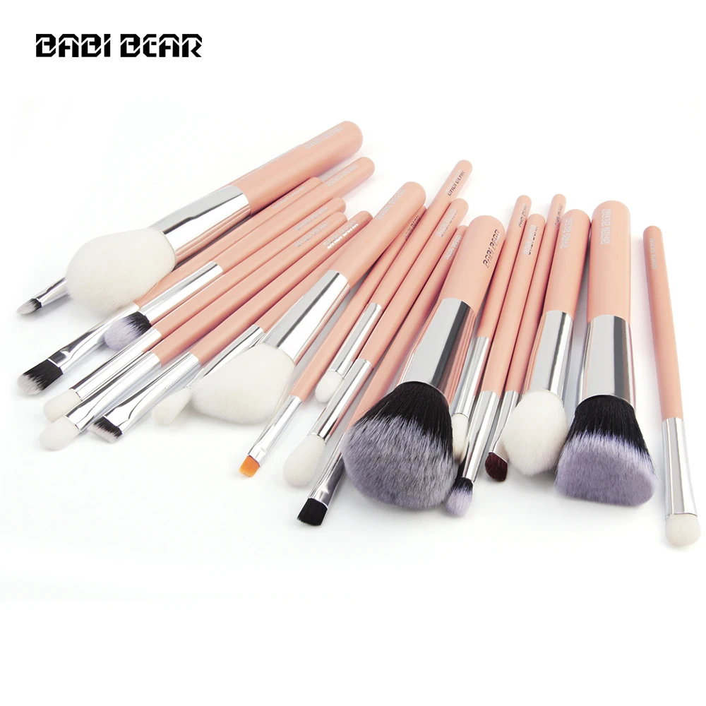 BABI BEAR 20 шт Серебряный/Розовый Профессиональный набор кистей макияж основа пудра