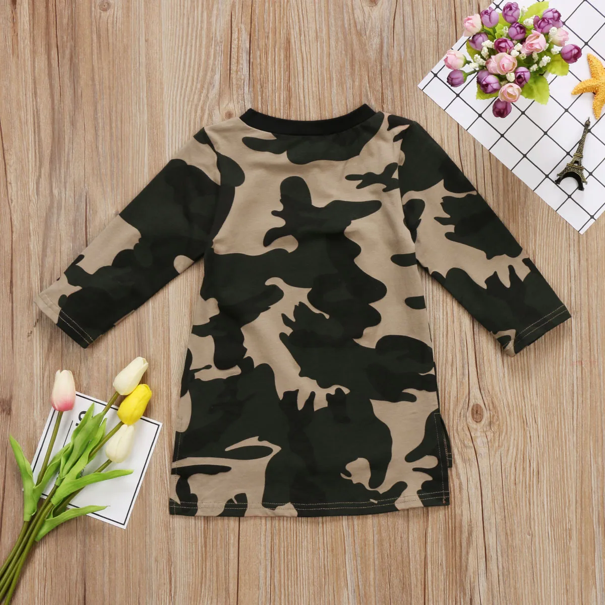 Toddler Kids Baby Girls Clothes Princess Party Prom Camouflage Long Sleeve Dress | Детская одежда и обувь