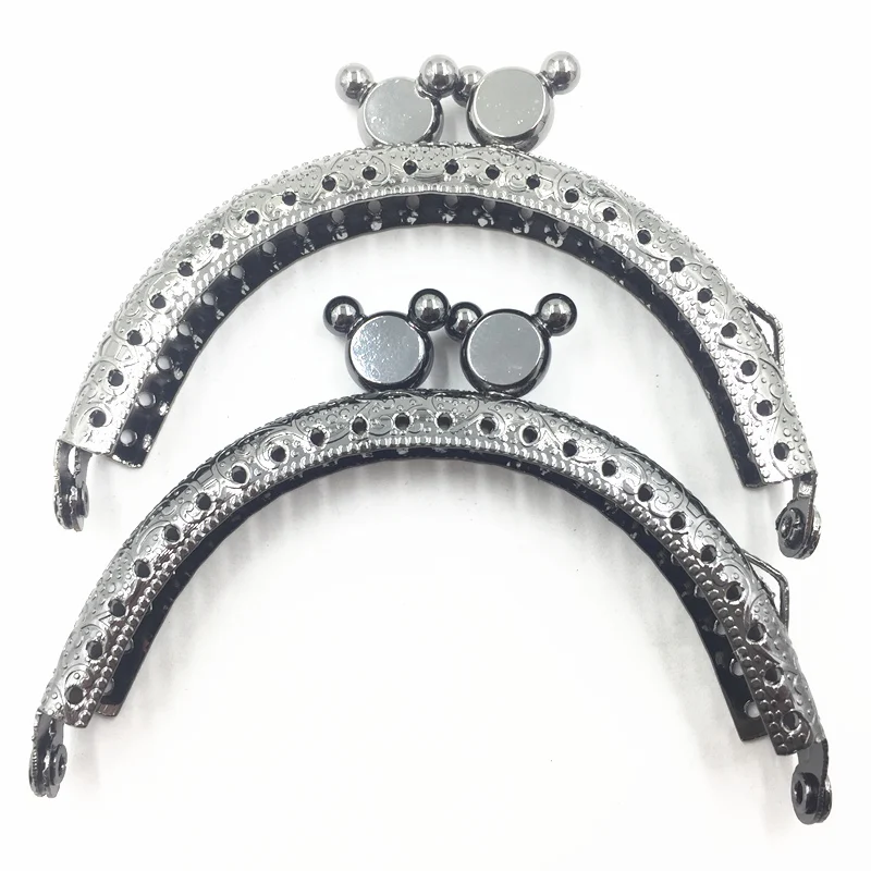 Gunmetal Tone Metal Purse Frame Handle Bag Arch Pattern Simple Handbag Fashion Animal Lock Luggage Accessories 8.5CM | Багаж и сумки