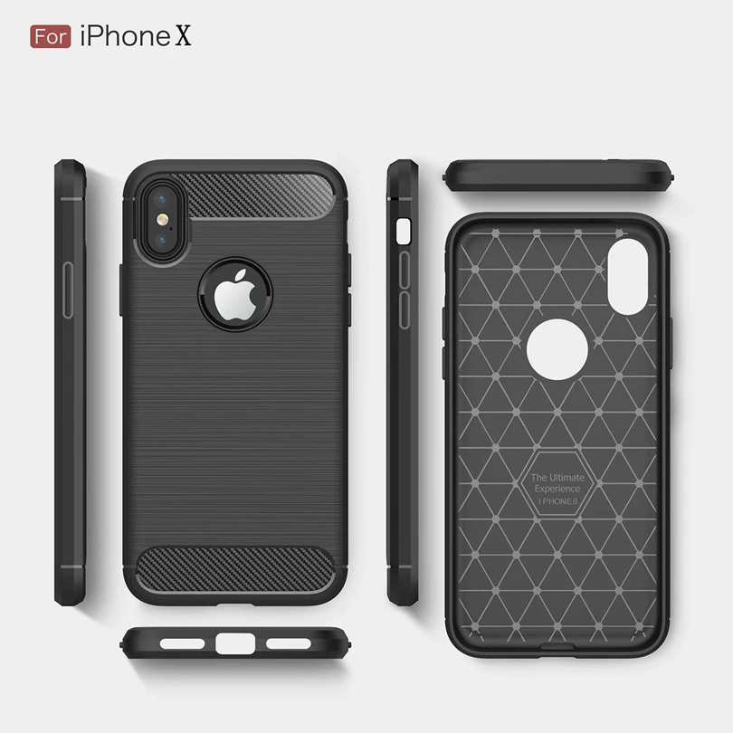 Для Apple iPhone X/iPhoneX 5 8 &quotчехол из углеродного волокна Тонкий Прочный противоударный