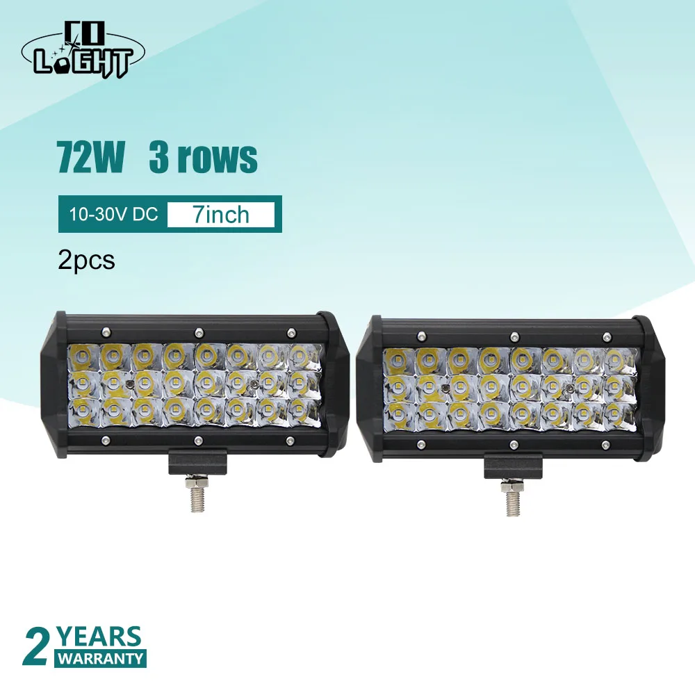 Со светом 7 &quot72 Вт 3 ряда светодиодный свет работы 12V led пятно света Светодиодный
