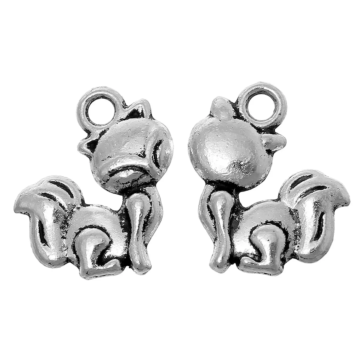 DoreenBeads подвески из цинкового металлического сплава с лисой серебристого цвета 15 0