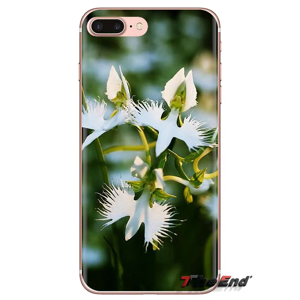 Transparent Soft Bag Case For Samsung Galaxy A3 A5 A7 A9 A8 Star A6 Plus 2018 2015 2016 2017 White Egret Orchid Flower Habenaria |