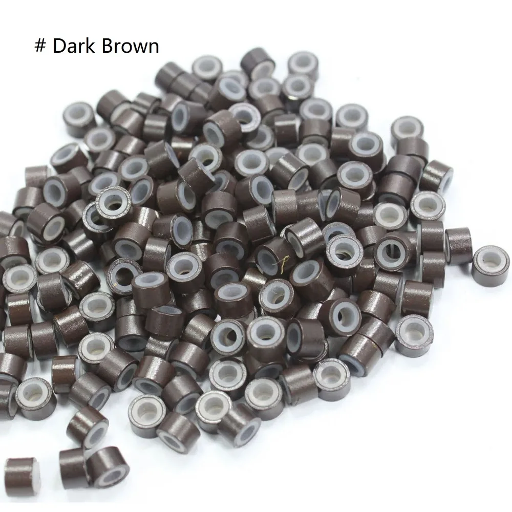 Anmas Rucci 200 штук силиконовой подкладкой микро кольцо Ссылка Обжимные бусины перо