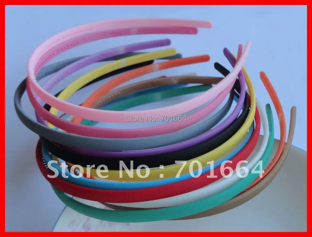 

12PCS Spring Series Assorted Colors 7mm Plastic Hair Headbands with flat face and small teeth at matt finish,BARGAIN for BULK