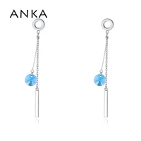 anka round crystal long drop earrings jewelry earrings jewelry tassel earrings for women crystals from austria 131694