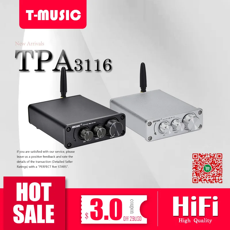 Мини-усилитель мощности TPA3116 50 Вт * 2 Bluetooth 5 0 Hi-Fi | Электроника