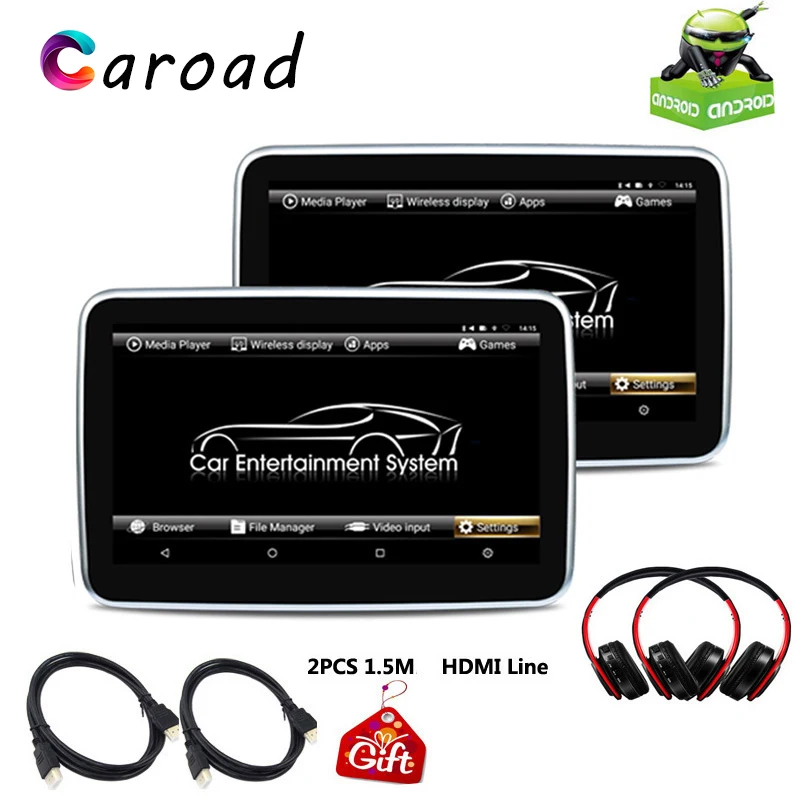 Caroad 10 1 дюймов Android 6 0 подголовник автомобиля Mp5 монитор IPS сенсорный экран HD 1080 P