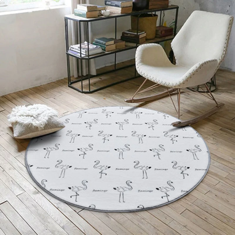 Nordic Fashion Round Carpets Niche for Home Fun Living Room Bedroom Kitchen Rug Basket Rocking Chair Adults Mat | Дом и сад
