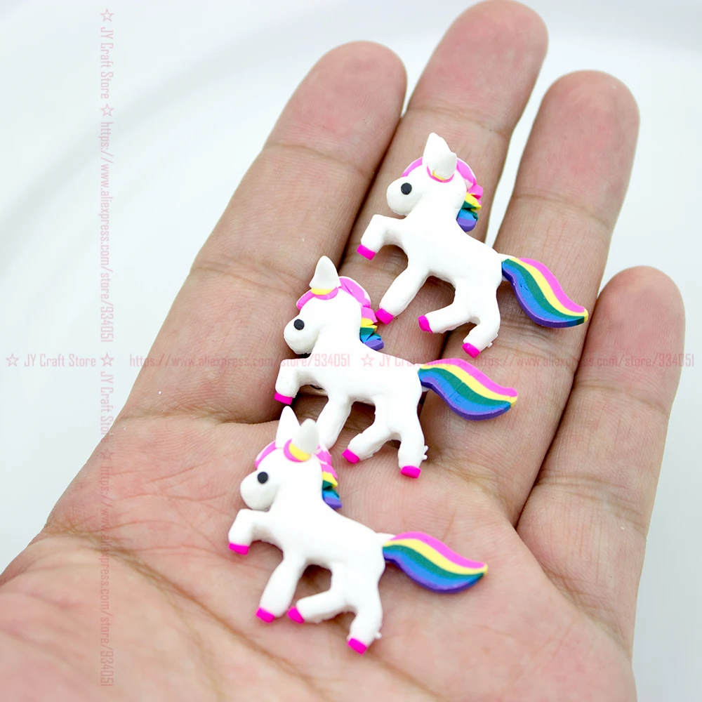 20 шт. ручной работы радужные единороги из полимерной глины шармы единорог с