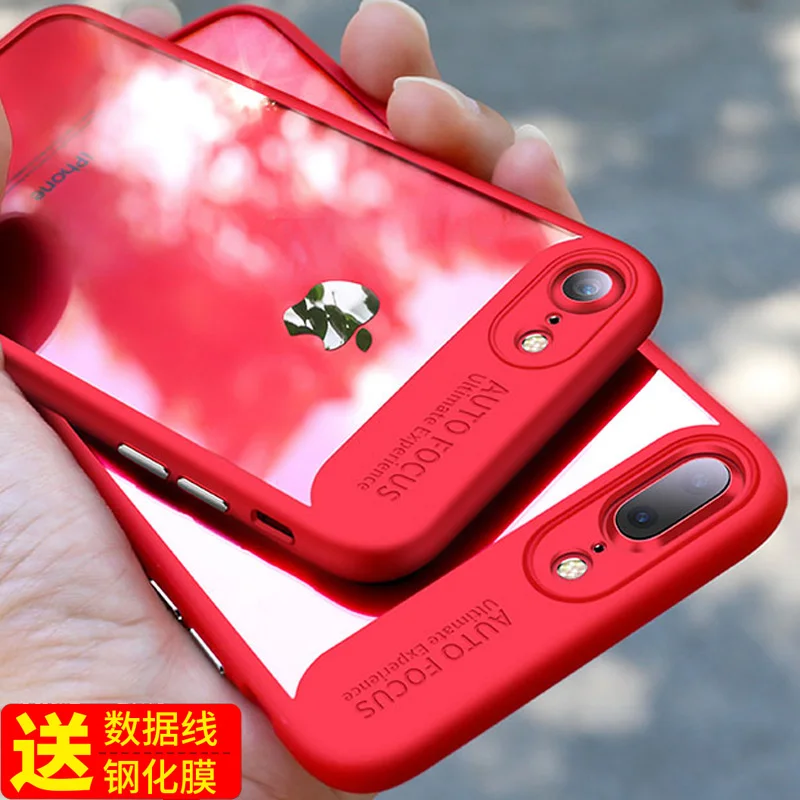 Роскошь для iphone 8 Plus оригинальной PC + силиконовая прозрачная задняя крышка iPhone X