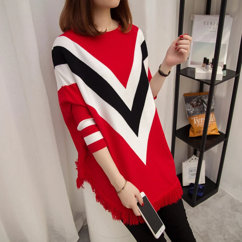 free shipping new fashion women Autumn winter plus size loose knitted sweater dress bat sleeve pullover coat CSWKS002 | Женская одежда