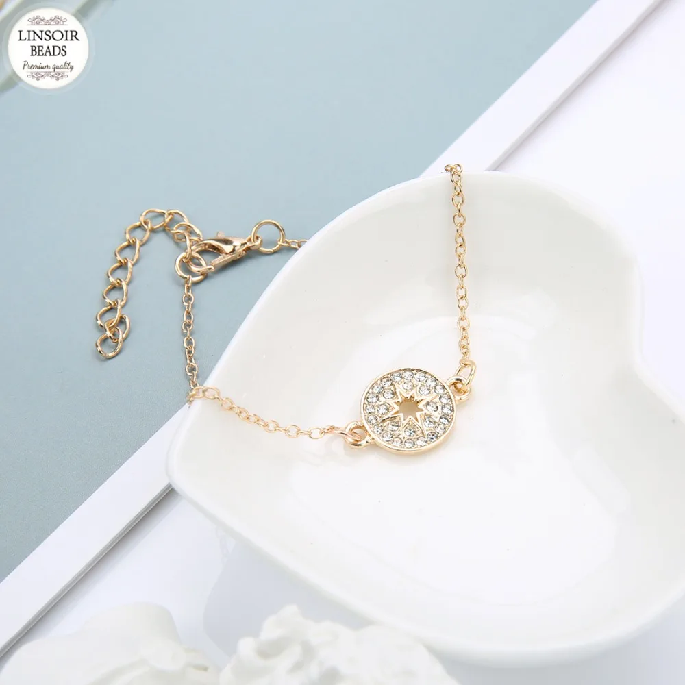 Женский браслет LINSOIR многоуровневый цепочка с цепочкой из натурального камня