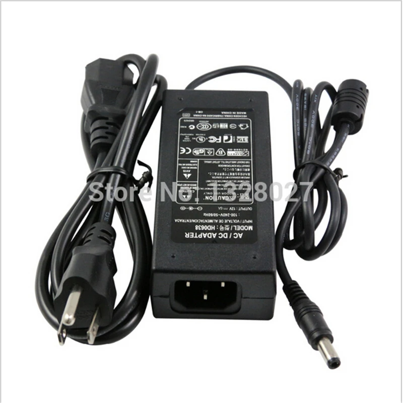 1 шт./лот AC 100 240 В в DC 12 6A EU US AU UK Plug 72 Вт AC/DC Светодиодный драйвер адаптер зарядное