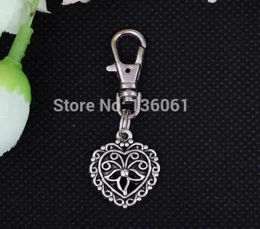 Винтажные серебряные розы пистолет сердце кролик мир голубь Сова замок брелок