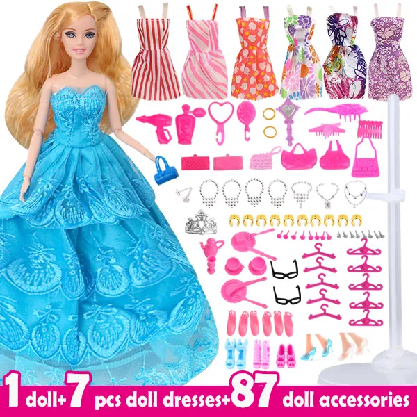Style 05 Лот 95 предметов, куклы и аксессуары, модные куклы-игрушки для девочек, набор, принцесса, игрушки, аксессуары, сделай сам, подарок для маленькой девочки - Цвет: Style 05