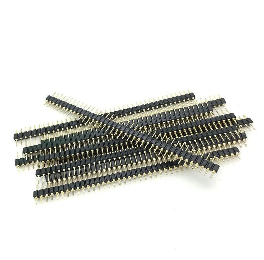 Single Row 40Pin 2.54mm Round Male Pin Header gold plated machined | Электроника