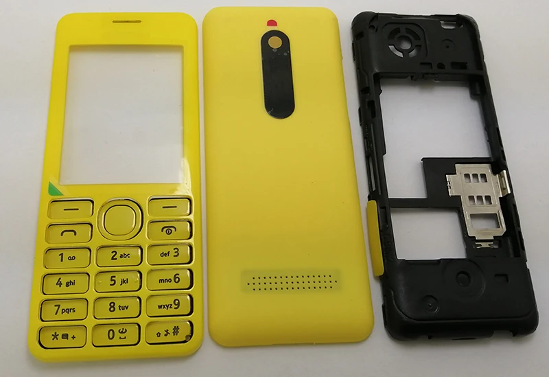 Полный корпус Корпус чехол и клавиатура для Nokia 206 белый черный красный желтый синий и отвертка открытые инструменты - Цвет: yellow