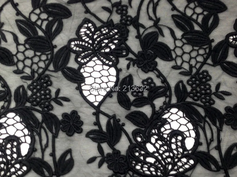 PQYY36 гипюровая кружевная ткань органза тюль Модная Неделя швейцарская вуаль