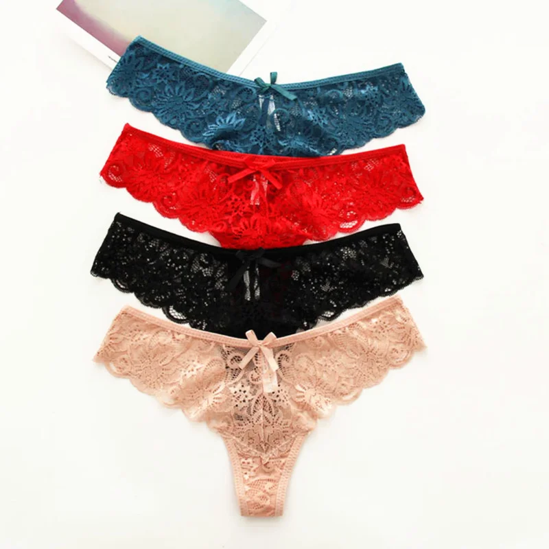 3 шт. женские кружевные бесшовные трусики стринги с заниженной талией|seamless