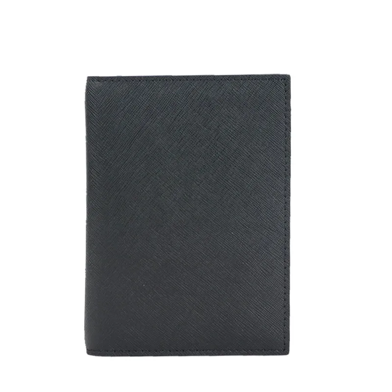 black passport cover Модные, с монограммой, начальные буквы, унисекс, Сафьяновая кожа, держатель для паспорта, багажная бирка, Обложка для паспорта, набор, аксессуары для путешествий - Цвет: black passport cover