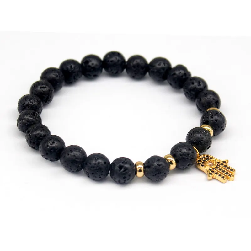 Топ 2017 Мода Лава камень Шарм Мужские браслеты Высокое качество бандаж ручной