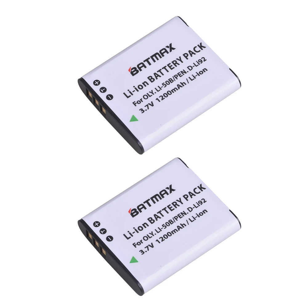 2 Pack LI 50B высокоемкие сменные батареи 1200 мАч для избранных цифровых камер Olympus Stylus