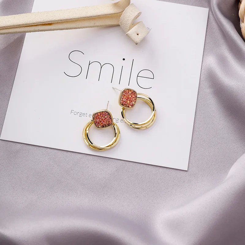 2019 новые серьги в стиле барокко с серебряной иглой для девушек блестками