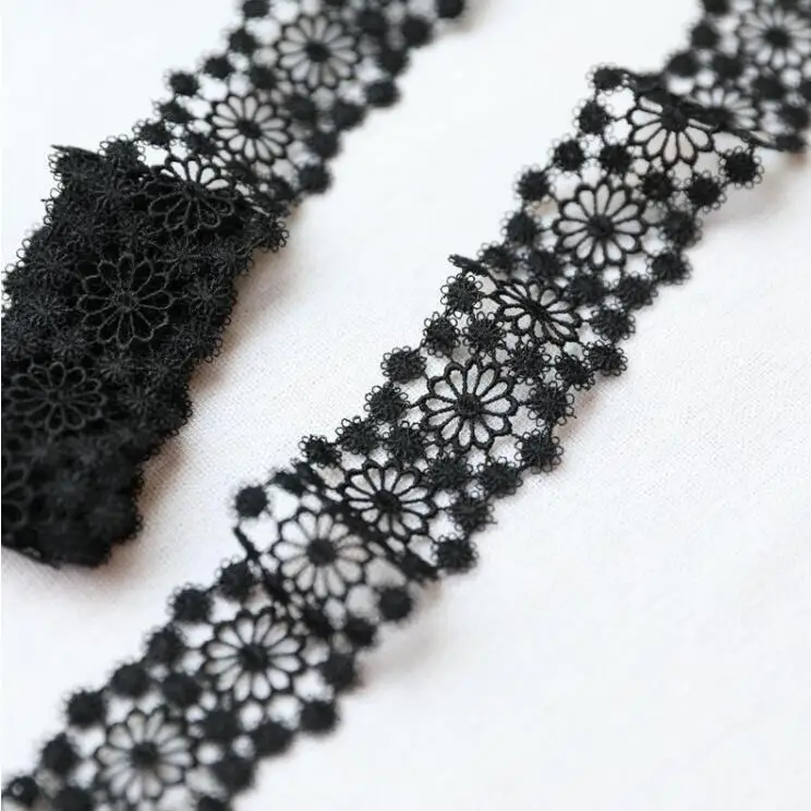 3 Meters New Arrival Black Victorian Antique Embroidery Lace Trim for Bridal Wedding Gown 4.2cm | Дом и сад
