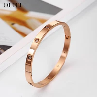 oufei cuff bangles for women stainless steel bracelet bangles for wome high quality korean fashion rose gold jewelry accessories