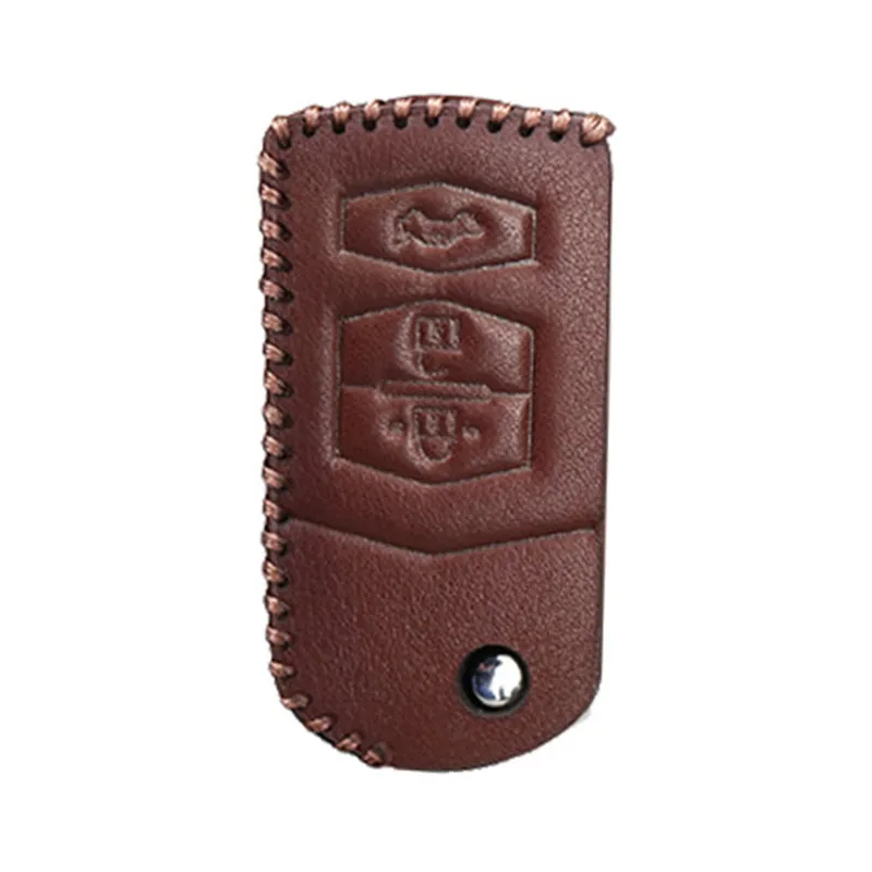 Leather Car Key Cover Shell for Mazda 2 3 5 6 8 Atenza CX5 CX7 CX9 MX5 RX 2003 2004 2005 2006 2007 2008 2009 2010 2011 2012 2013 images - 6