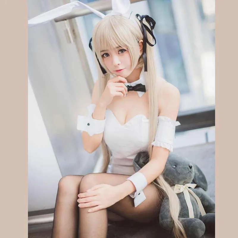 Женское платье с заячьими ушками Kasugano Sora белое кроличьими костюм для