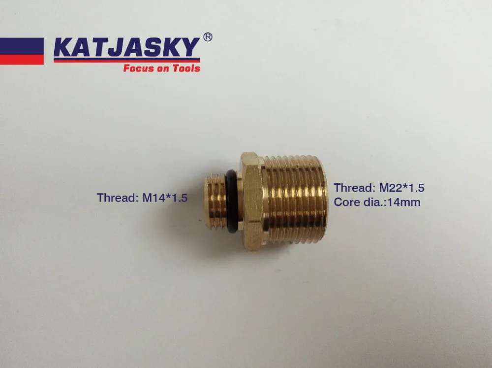 

free shipping 100% copper adaptor M14x1.5 - M22x1.5x14mm washer gun foam washing gun connector