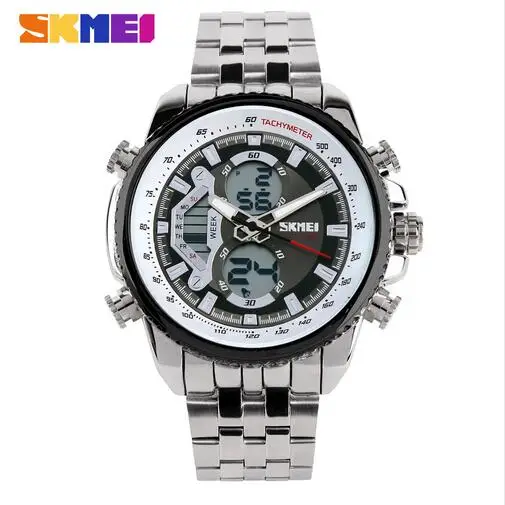 

Skmei Brand Men Sports Watches Full Steel Watch Male Fashion Quartz Clock LED Waterproof Military Wristwatch Relogio Masculino