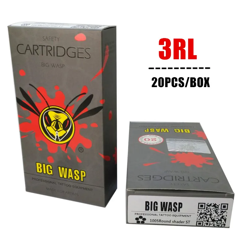 Большой подчеркнутой серый одноразовые иглы картридж 3 круглые линии (3RL) 20