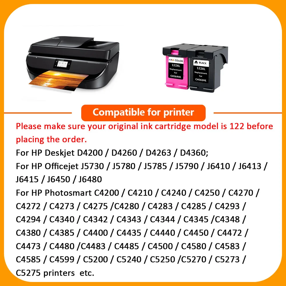 XiangYu 122XL черный заправляемый картридж для HP 122 XL Deskjet 2540 3000 3050A 3052A|Чернильные