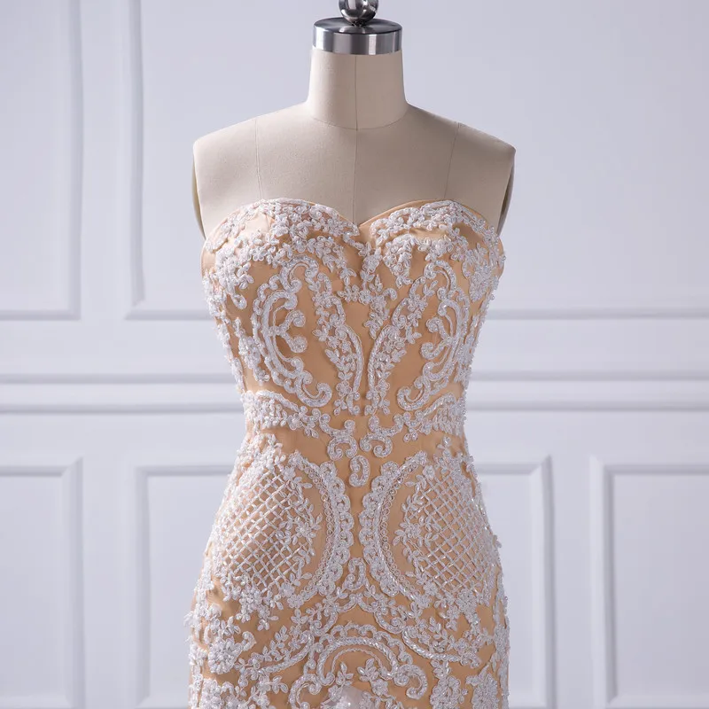 Vestidos De Novia элегантные свадебные платья без бретелек с декором из бисера хрусталя