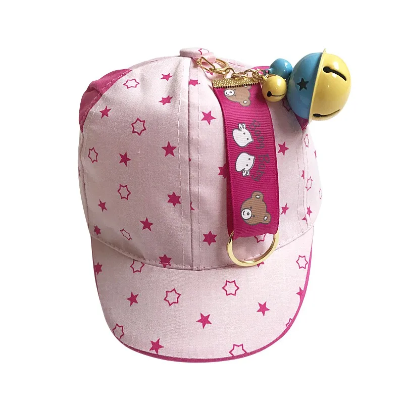 

Baby Hats Fashion Korean Boys Girls Soft Baseball Hats Star Bells Hat Baby Duck Tongue Children Hat 6M-2Year