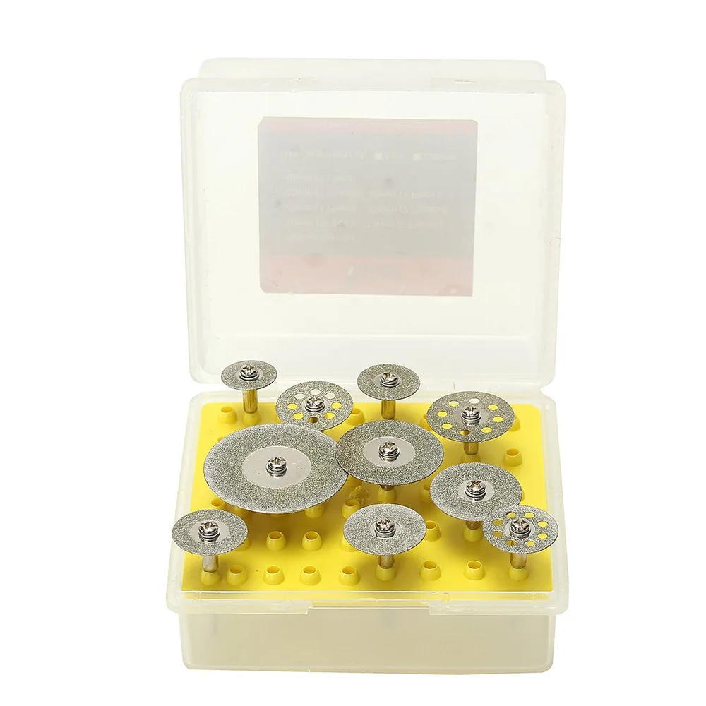 

10Pcs/set 1/8'' Diamond Saw Cut Off Discs Wheel Blades Rotary Tool Set with Shank for Dremel Power Tool