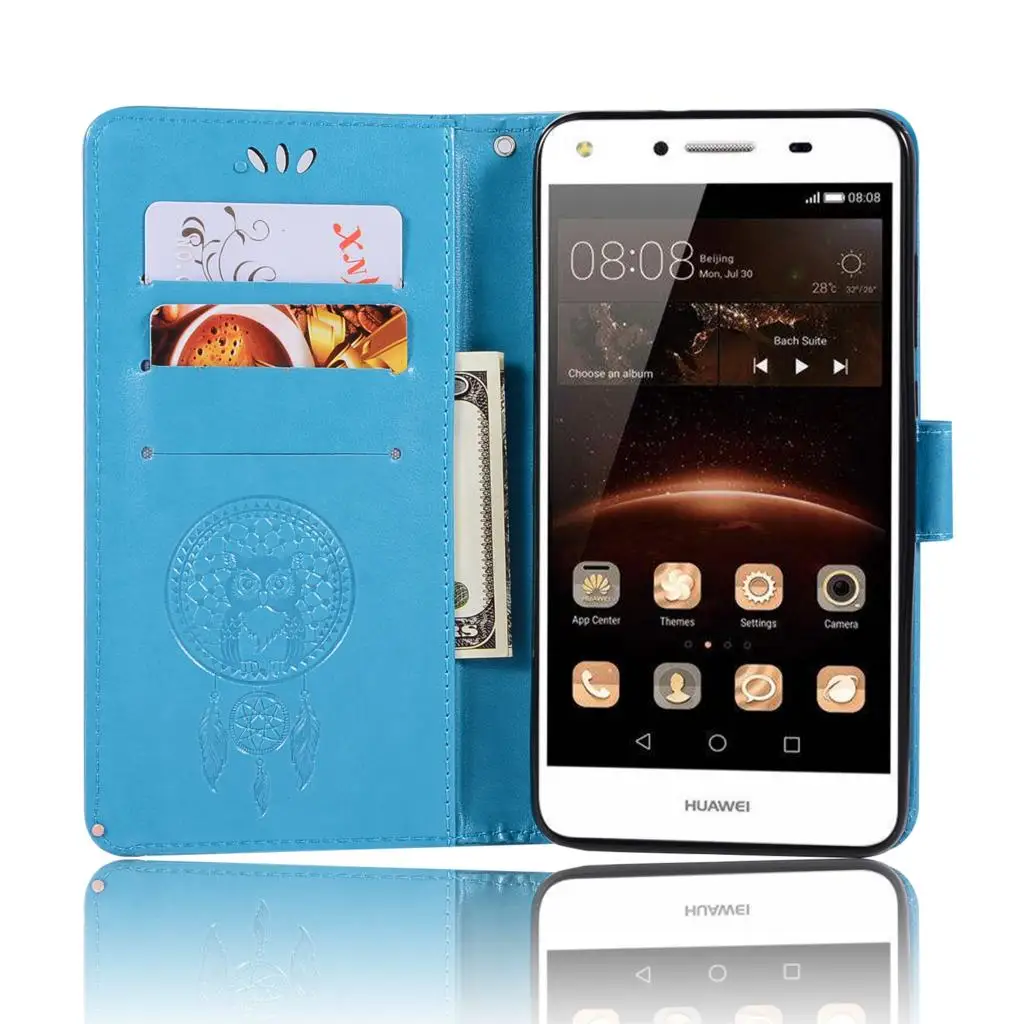 Сова Тиснением Бумажник чехол для huawei Y6 кожаный откидная крышка SCL-U21/U31 SCL-L21 SCL-L32