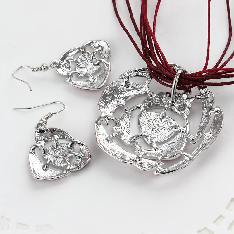 Комплект из колье и серёг в африканском стиле|enamel flower jewelry sets|african setflower set |