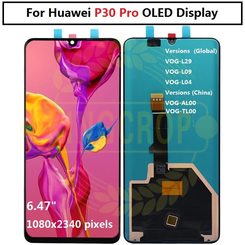 Для Huawei P30 Pro ЖК LCD сенсорный экран с рамкой Digitizer Assembly VOG L09 L29 TL00 для P30Pro