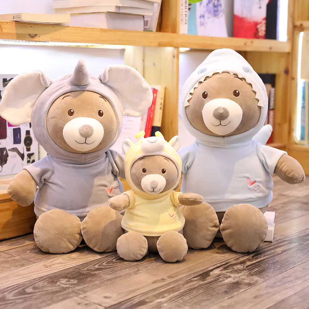 Одетый плюшевый медведь куколка панды плюшевая игрушечная труба на день