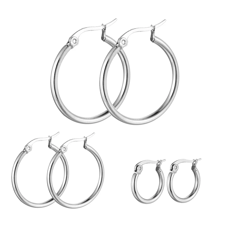 3 шт женские модные ювелирные изделия из нержавеющей стали серебряный цвет