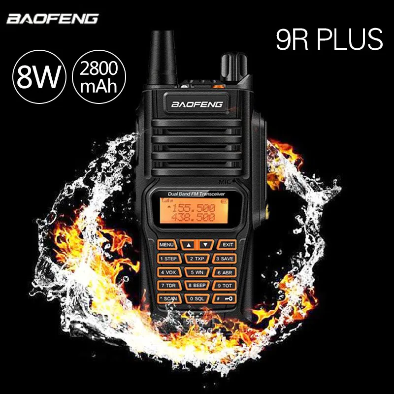 Портативная рация Baofeng UV 9R Plus 8 Вт мощная Двухдиапазонная портативная UV9R cb