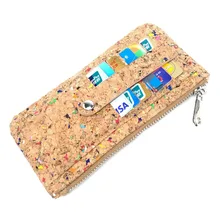 Handmake Natural Cork Slim Card Holder Vegan Thin Wallet Eco Coin Purse Women