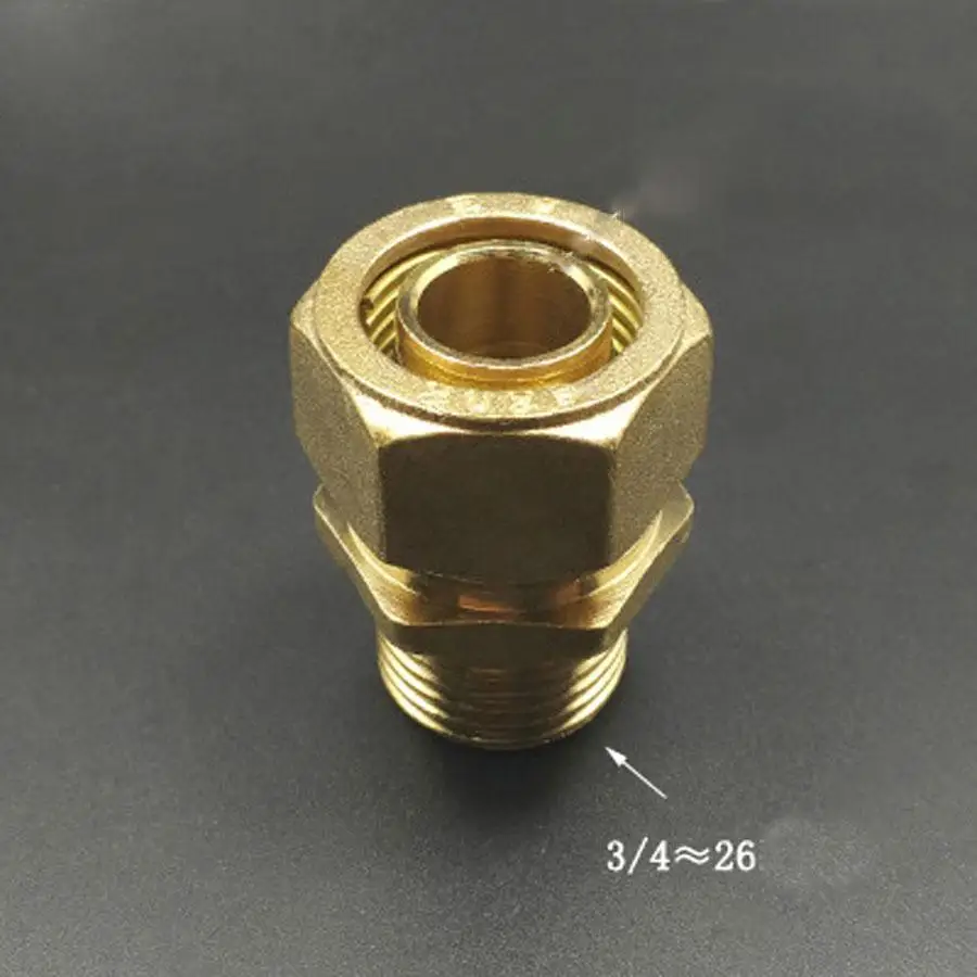 DN20 3/4 &quotBSP Мужской Fit 20/25 мм ID/OD PEX-AL-PEX латунный фитинг для трубы соединительная