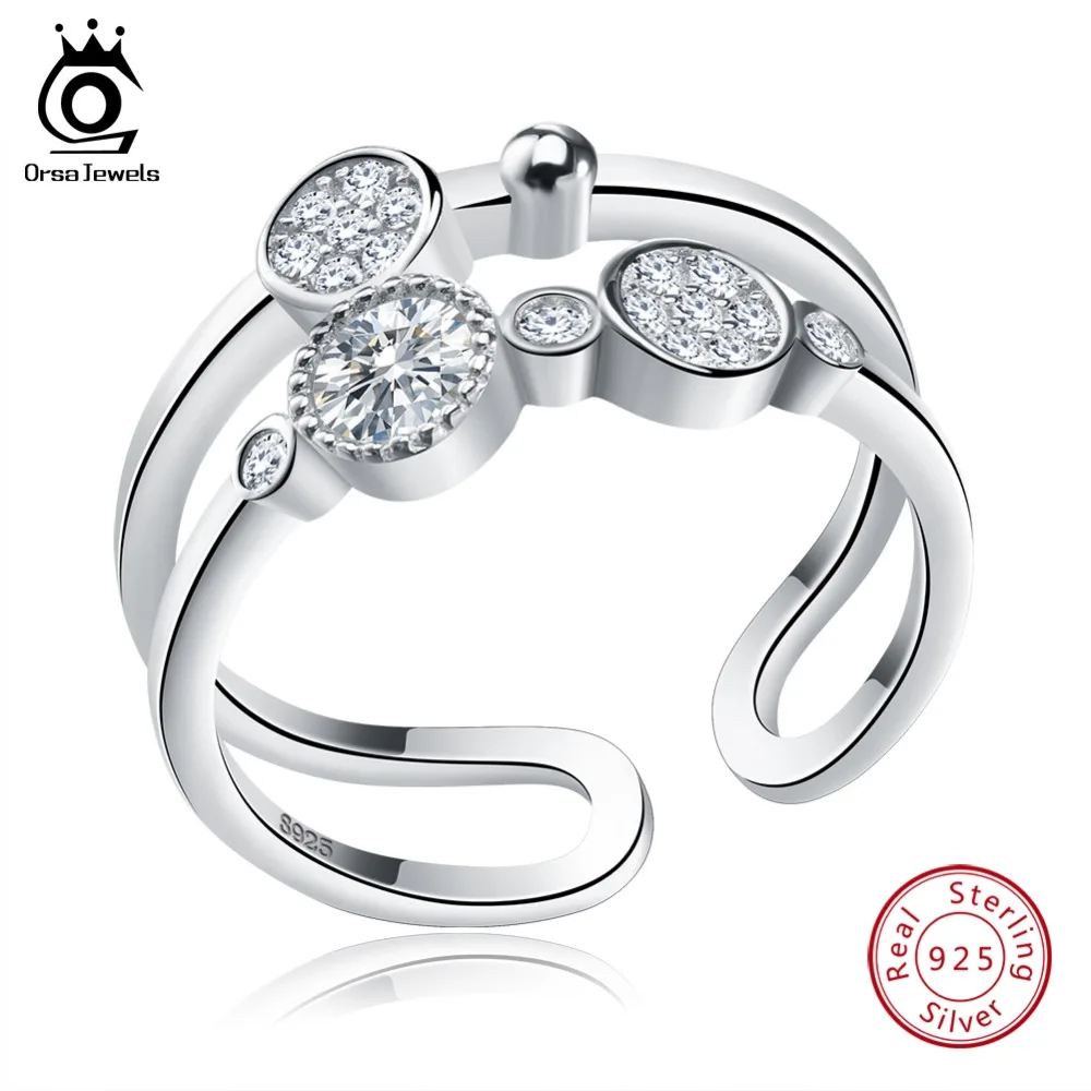 Женские свадебные наборы ORSA JEWELS из серебра 925 пробы регулируемые кольца на палец