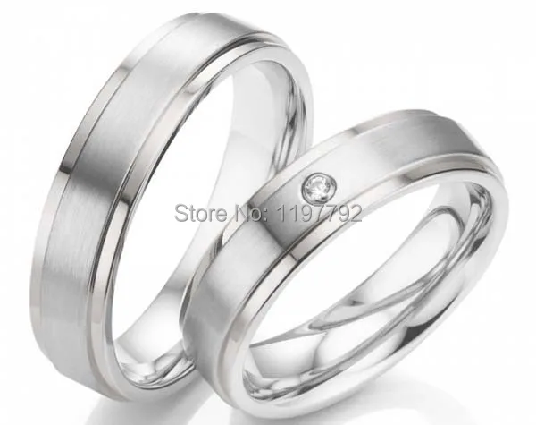 Индивидуальные бриллиантовые титановые парные кольца для мужчин и женщин |