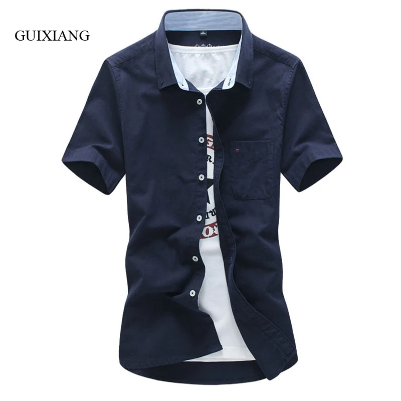 Новинка 2019 летняя Стильная мужская рубашка с коротким рукавом